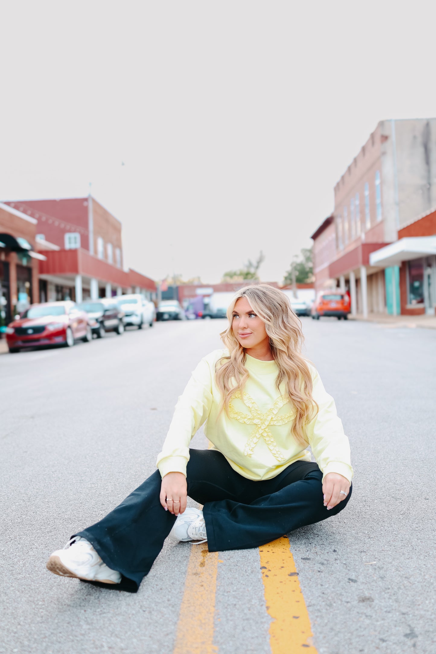 Romie Mock Neck Oversized Ruffle Bow Sweatshirt - Multiple Colors