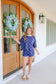 Annalyn Sequin Polka Dot Short Set - Navy/White