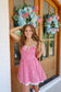 Tracy Gingham Corset Flare Dress - Red