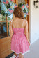 Tracy Gingham Corset Flare Dress - Red