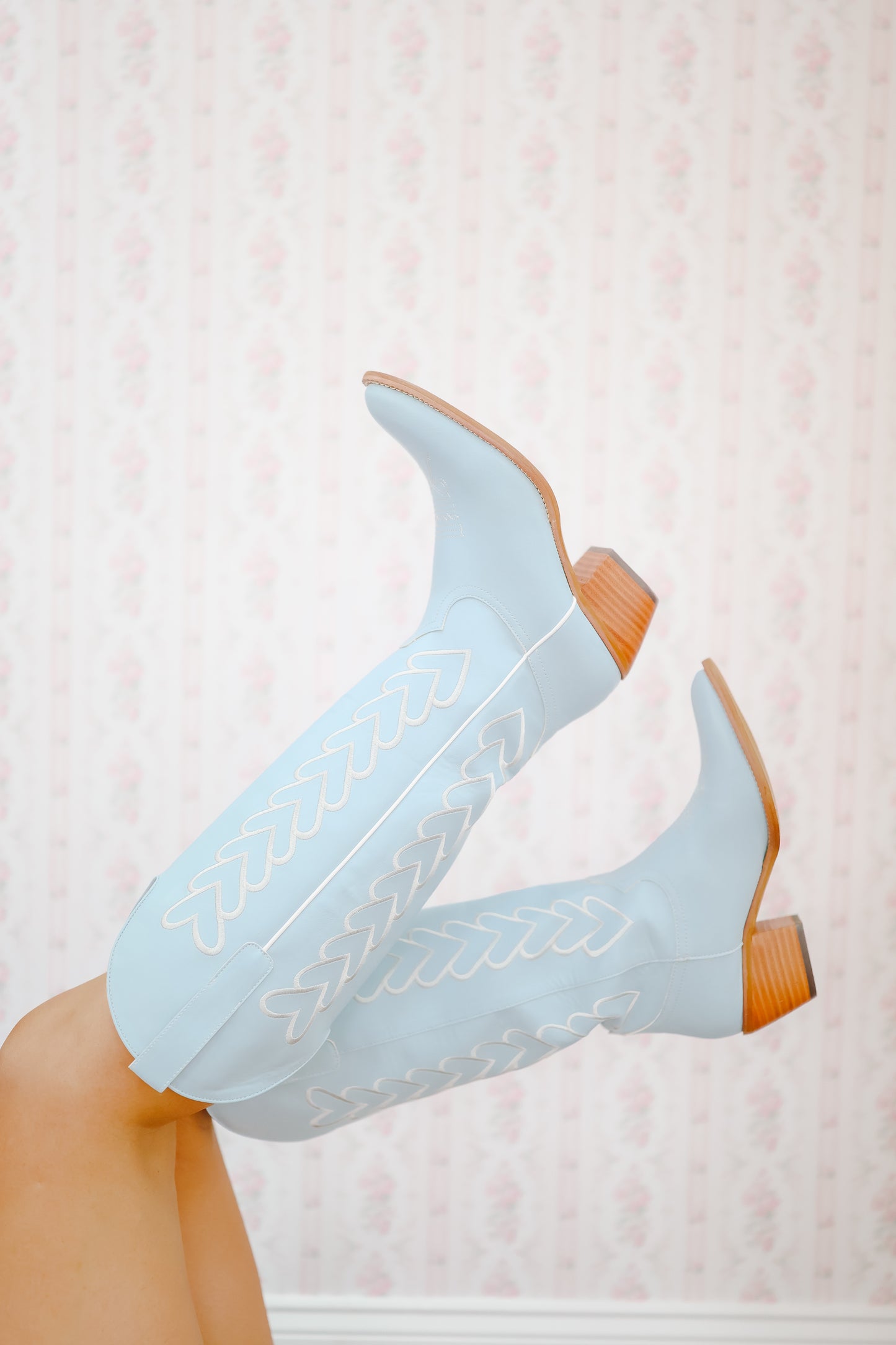 Darla Heart Stitch Cowboy Boots - Blue