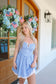 Tracy Gingham Corset Flare Dress - Blue