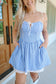 Tracy Gingham Corset Flare Dress - Blue