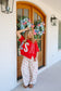Rosella Polka Dot Barrel Leg Jeans - Off White/Red