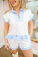 Ruby Floral Peplum Short Set - Blue