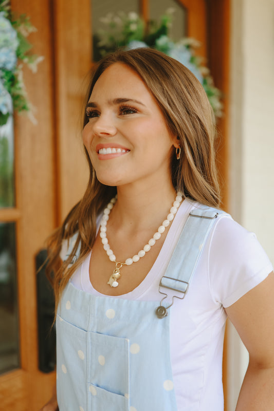 Tropical Coast Fish Charm Necklace - Ivory