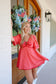 Aggie Gingham Bow Tie V-Neck Romper - Red