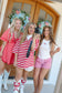 Aggie Gingham Bow Tie V-Neck Romper - Red