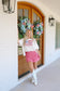 Briella Smocked Tiered Gingham Skort - Red