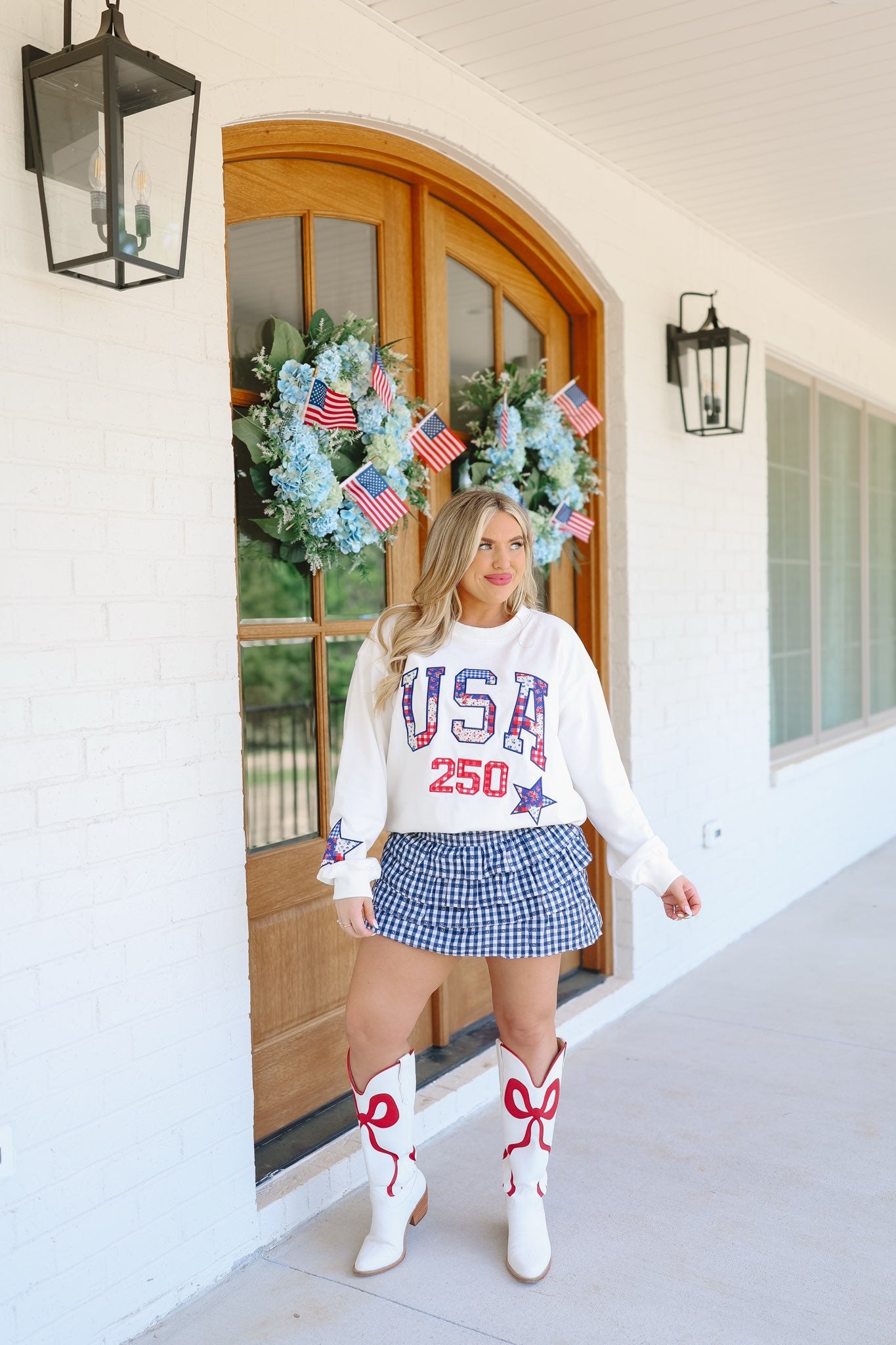 USA Babe Patchwork Sweatshirt - Off White