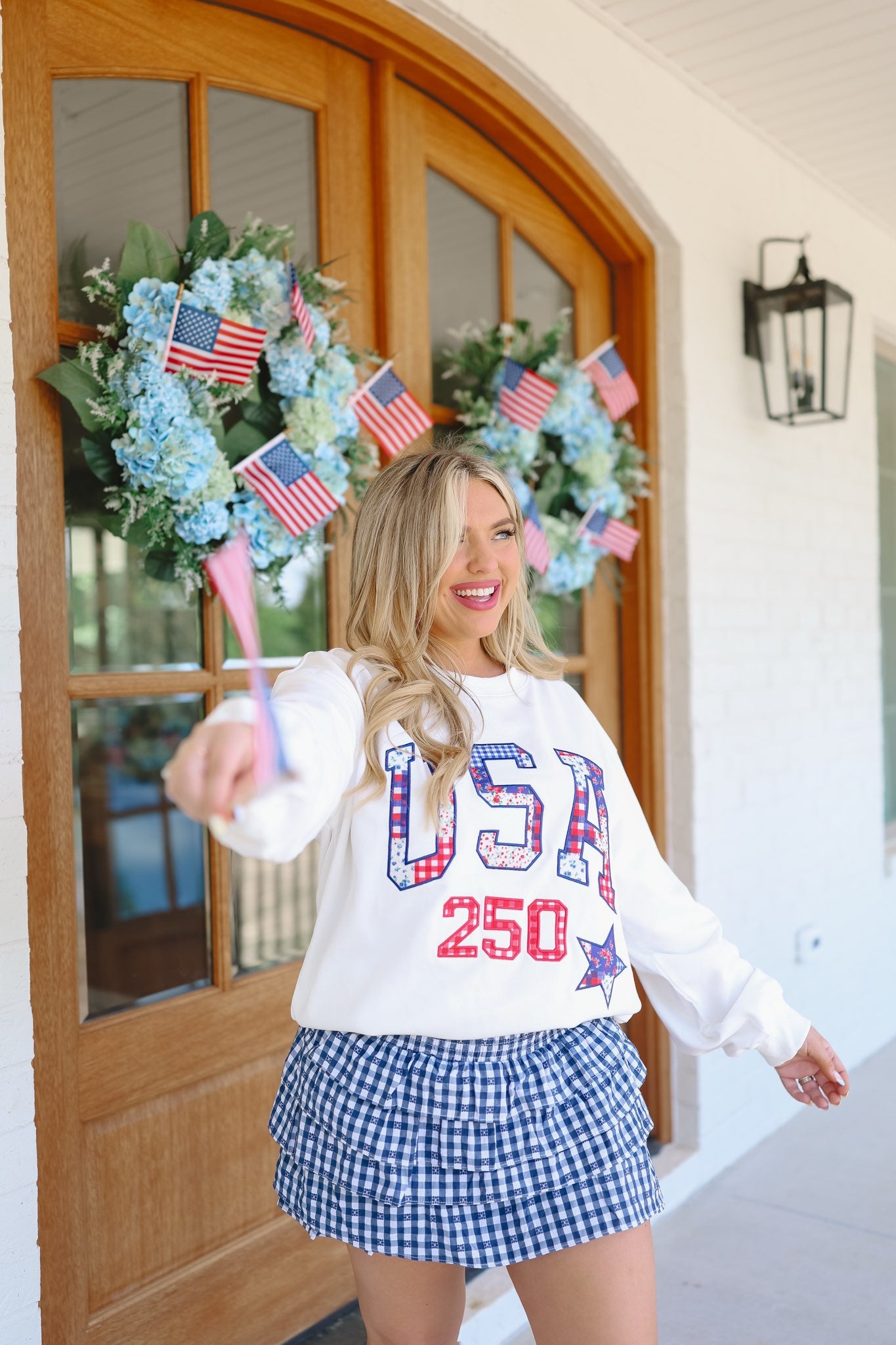 USA Babe Patchwork Sweatshirt - Off White