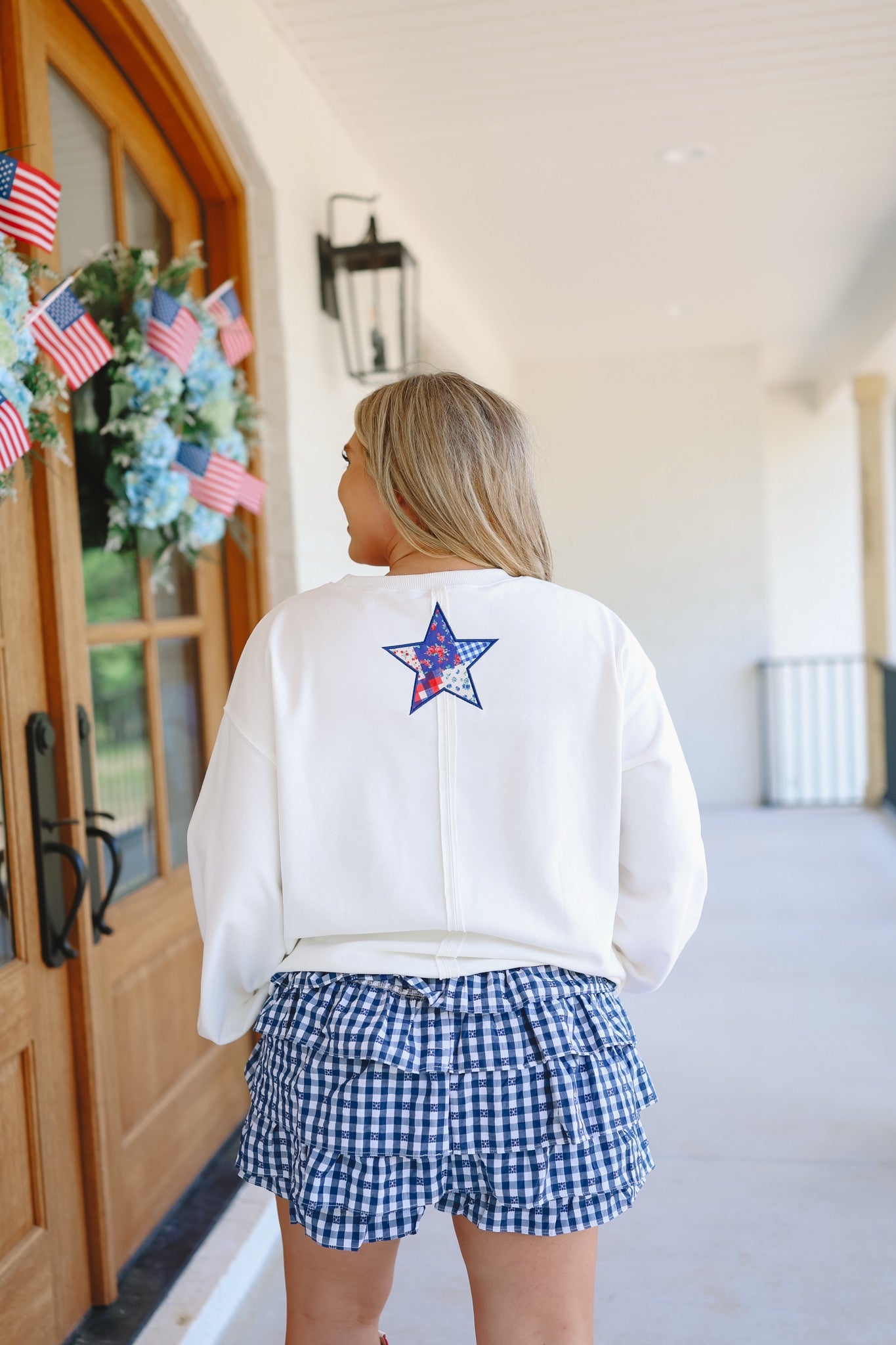 USA Babe Patchwork Sweatshirt - Off White