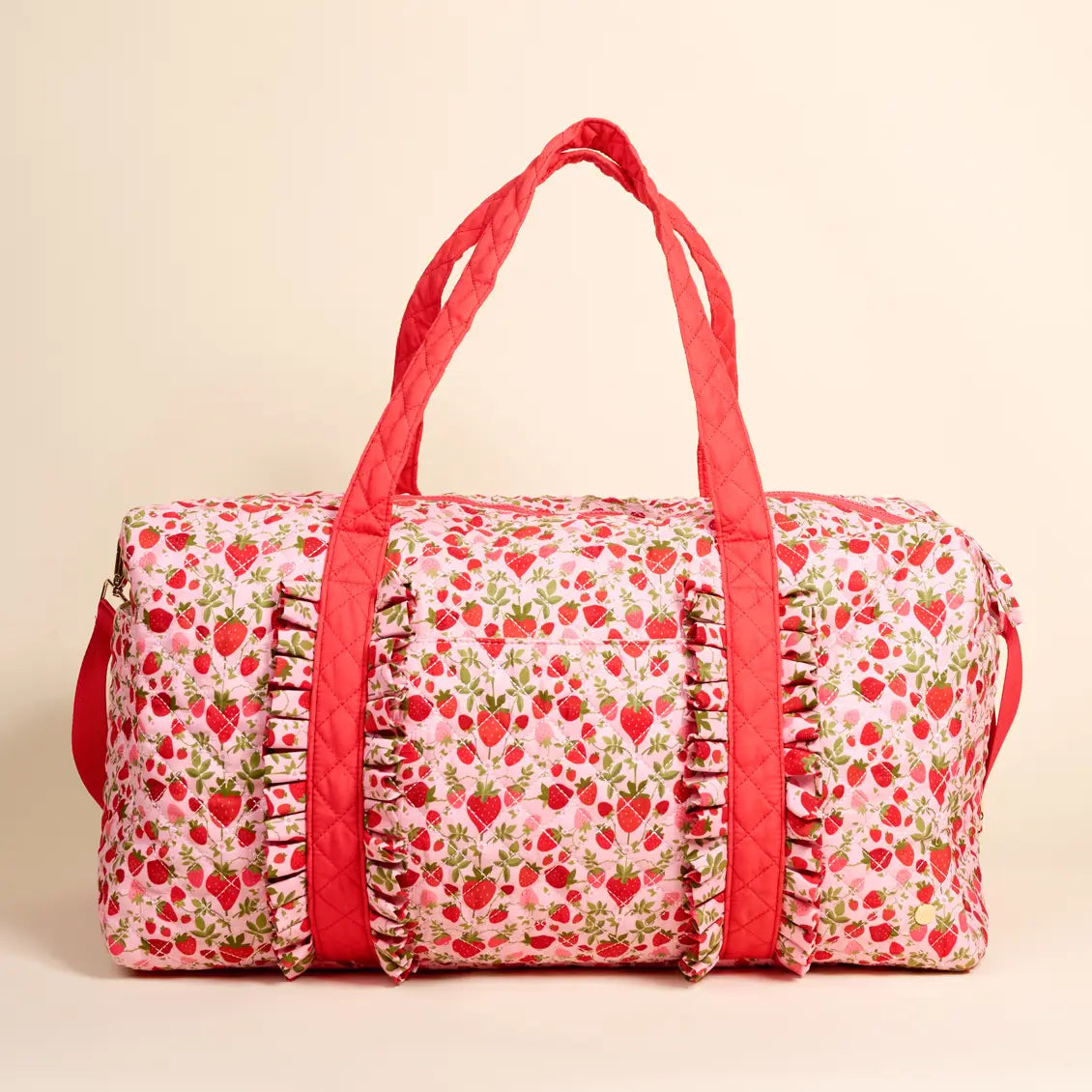 Strawberry Field Quilted Weekender Bag - Red