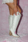 The Rose Darling Hand Painted Cowgirl Boots – White