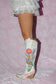 Coquette Garden Hand-Painted Cowgirl Boots - White/Multi
