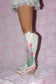 Pink Tulip Hand Painted Cowgirl Boots – White
