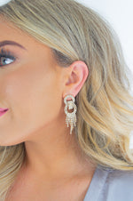 Load image into Gallery viewer, Diamond Earrings Diamond Drop Earrings Gold Earrings Gold Accessories Gold Sparkle Earrings Sparkle Earrings Nashville Accessories Glitter Earrings Downtown Nashville Accessories 

