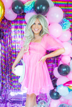 Load image into Gallery viewer, C&#39;mon Barbie Dress- Barbie Pink

