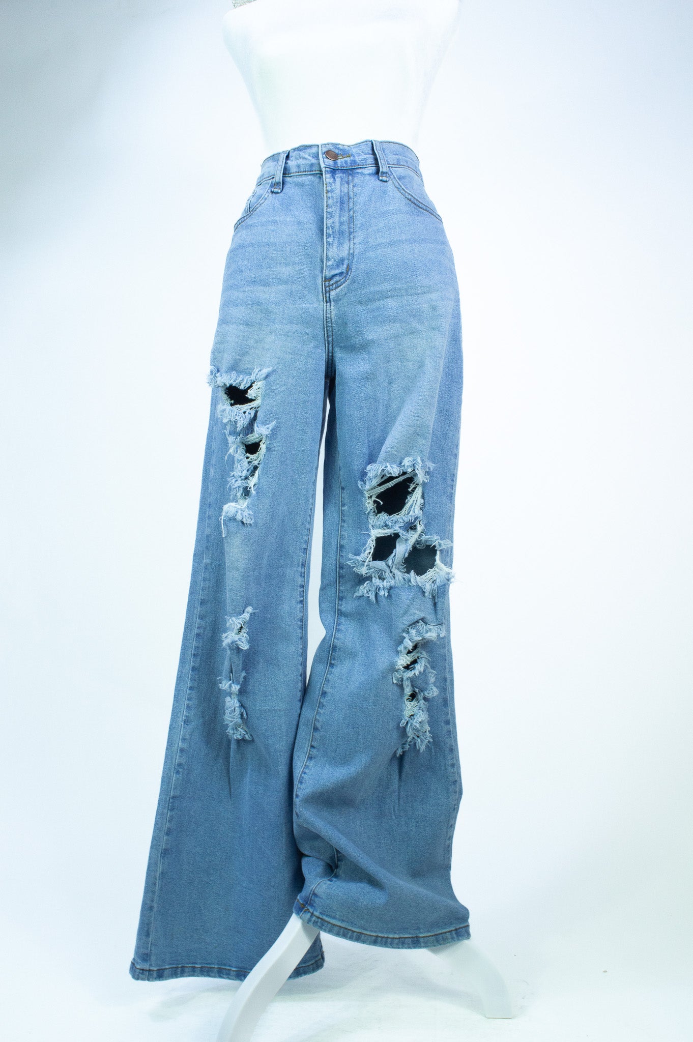 Taylor Distressed Jeans- Medium Light Wash