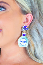 Load image into Gallery viewer, Shoot Your Shot Earrings- Blue
