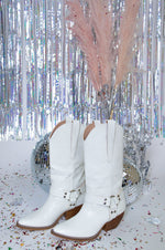 Load image into Gallery viewer, White Cowgirl Boots White Boots Cowgirl Boots Nashville Cowgirl Boots Nashville Boots Nashville Shoes Bachelorette Party Shoes Nashville Broadway Looks Croc Cowboy Boots Western Boots Western Fashion
