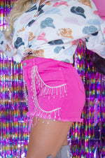 Load image into Gallery viewer, Rhinestone Cowgirl Shorts- Hot Pink
