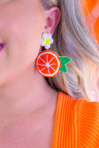 Big Orange Earrings- Orange
