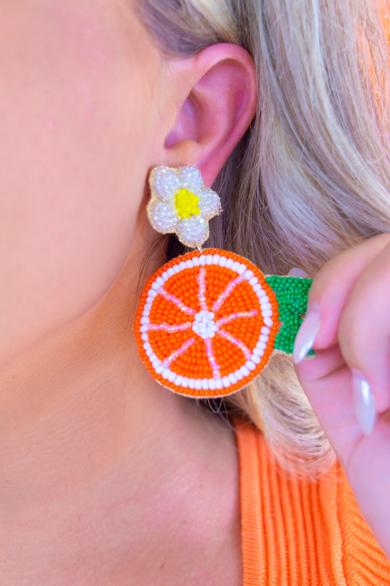 Big Orange Earrings- Orange