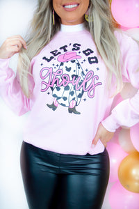 Let's Go Ghouls Pullover- Baby Pink