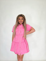Load image into Gallery viewer, Peyton Denim Dress- Pink
