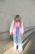 Load image into Gallery viewer, Olivia Bomber Jacket- Pink
