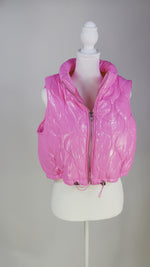 Load and play video in Gallery viewer, Mallory Puffer Vest- Hot Pink
